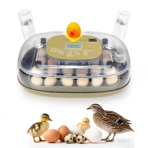 Gen III - Incubadora automática de 24 huevos, humedad adaptativa basada en etapas con recarga automática, control de temperatura estable, espaciado