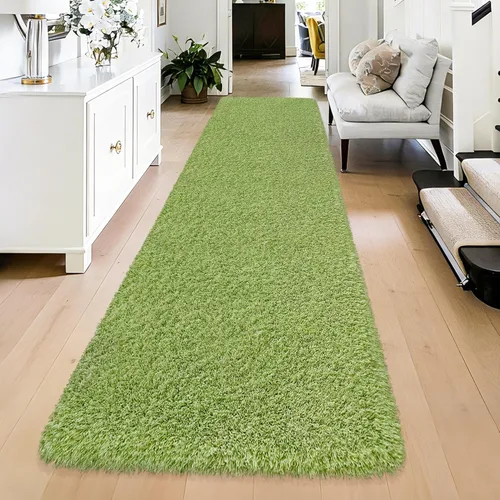 Miniatura 15 de Alfombras suaves para dormitorio, alfombra de pasillo de 2 x 6 pies, alfombra de felpa lanuda antideslizante para mesita de noche, sofá, sala