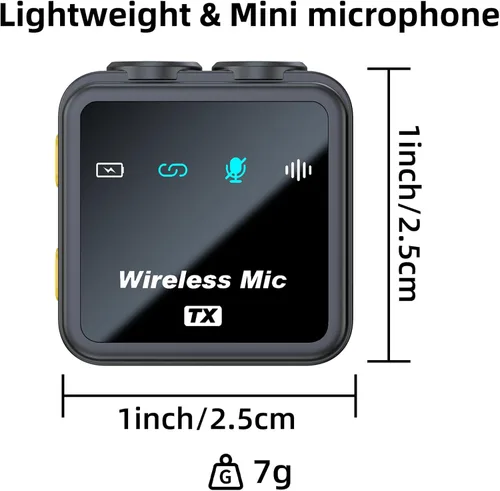 Miniatura 9 de VM32 Mini micrófono inalámbrico para iPhone 17 16 15 teléfono Android, micrófono de solapa Lavalier USB C con estuche de carga de 40 horas