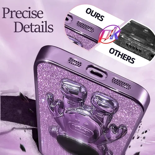 Miniatura 57 de Buleens Funda para iPhone 11 Pro Max Astronauta, Fundas Transparentes para iPhone 11 ProMax con Papel con Purpurina y Soporte de Astronauta, Mujeres