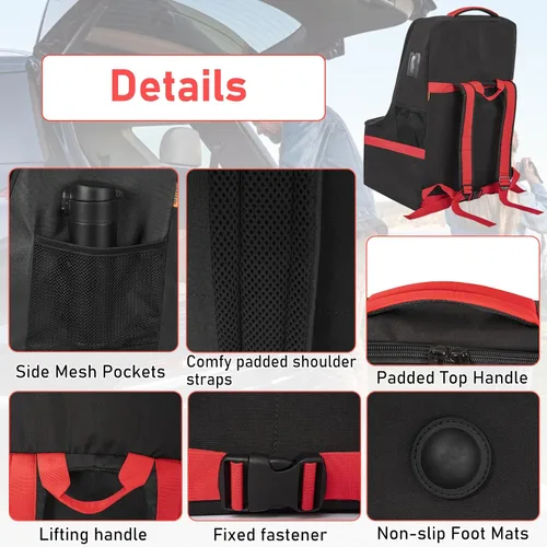 Miniatura 3 de IBVIVIC Bolsa de viaje acolchada para asiento de automóvil para avión, bolsa de asiento de automóvil resistente para puerta de viaje aéreo, bolsa