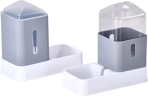 Miniatura 9 de Comedero automático para perros y gatos – Tazón de alimentación por gravedad – Dispensador de agua para mascotas – 12.5 x 12.5 x 12.2 pulgadas