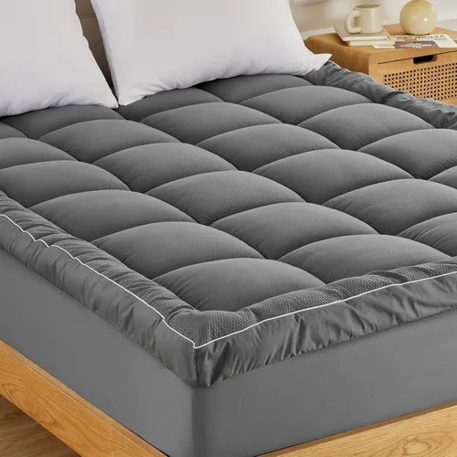 Sonive Protector de colchón tamaño individual, cubrecolchón extra grueso con relleno alternativo Premuim de 35.27 oz/m², acolchado suave y