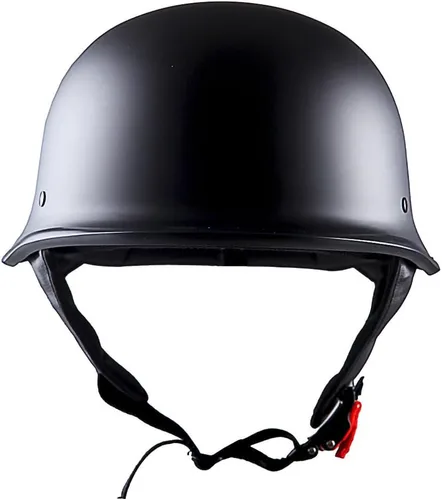 Miniatura 2 de 1Storm Casco de motocicleta de media cara de novedad, estilo alemán abierto, aprobado por DOT: HKY602 negro mate