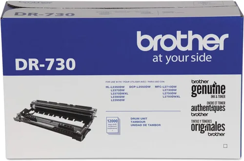 Unidad de tambor original Brother DR730, integración sin costuras, rendimiento de hasta 12,000 páginas, negro (unidad de tambor, no tóner)