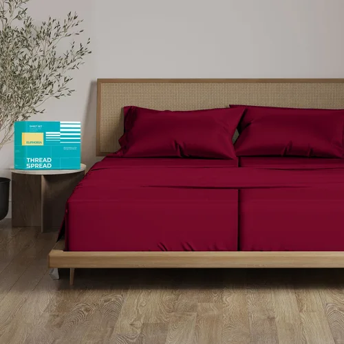 Miniatura 51 de THREAD SPREAD Sábanas 100% Algodón Egipcio Tamaño Twin - 800 Alto Número de Hilos 3 Piezas Sábanas Twin Extra Largas para Dormitorio, Bolsillo