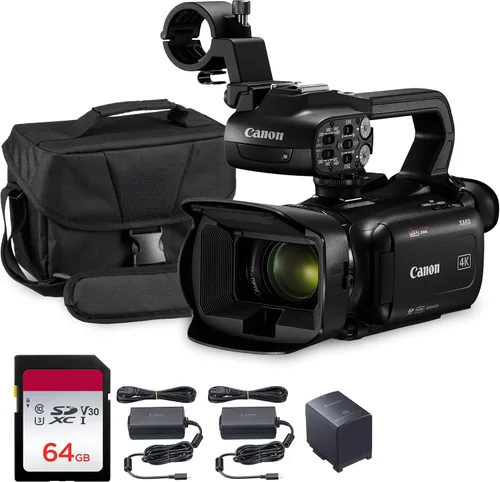Canon Videocámara profesional XA60 4K UHD con zoom óptico de 20x, transmisión en vivo UVC, ranuras SD duales, estabilización óptica, LCD de 3.5