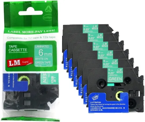 Miniatura 36 de Paquete de 1 unidad LM Tapes LMe511 Premium de 1/4 de pulgada con impresión negra en etiqueta azul compatible con Brother TZe-511 P-Touch, incluye