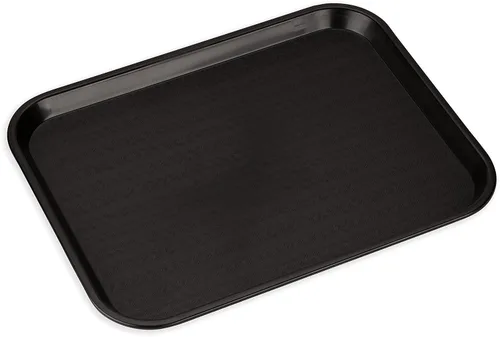 Miniatura 4 de GET RST-2517-1-BK Mesa de centro/bandeja otomana con asas, 25 x 16 pulgadas, plástico, negro y Carlisle FoodService Products Cafe bandeja