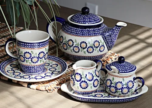 Miniatura 2 de Blue Rose Polish Pottery - Tetera de Flor de Durazno Amarillo - Capacidad de 5 Tazas - Servidor de Café y Té de Cerámica Polaca Pintado a Mano