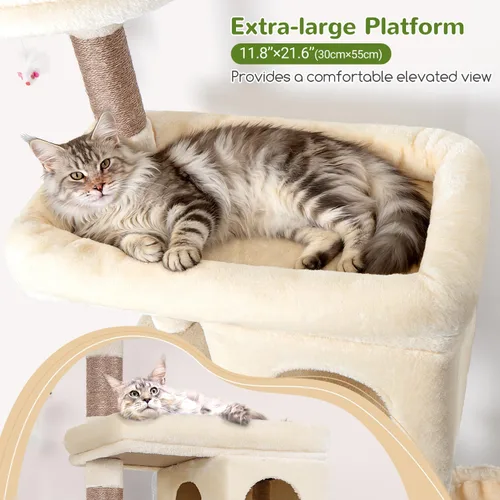 Miniatura 3 de Globlazer Árboles para Gatos de Servicio Pesado para Gatos Grandes, Árbol para Gatos Maine Coon Resistente de 72 pulgadas para Gatos Grandes de 20+