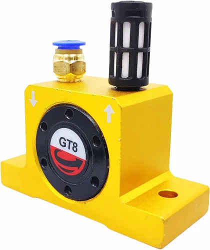 Miniatura 2 de Vibradores neumáticos GT8 de turbina, vibrador giratorio de aire industrial dorado silencioso G1/8 pulgadas para tolva dorado con silenciador libre