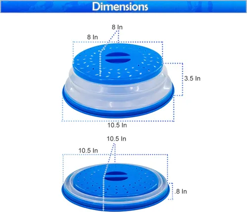 Miniatura 5 de Cubierta protectora contra salpicaduras de microondas, tapa plegable para protección de alimentos y fácil almacenamiento, sin BPA, apta