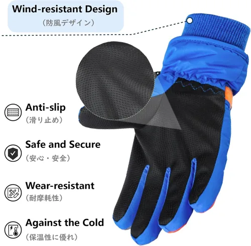 Miniatura 5 de JEELAD Guantes de nieve para niños, guantes de esquí de invierno, guantes de snowboard para niños y niñas, guantes de nieve de invierno