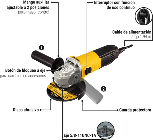 Miniatura 3 de Truper 24035 / ESMA-4-1/2P2-4 1/2" 630 W Amoladora angular Pretul