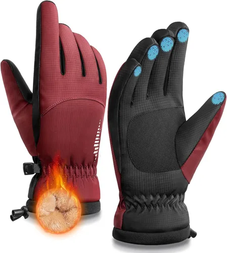 Miniatura 11 de Guantes de invierno impermeables y cálidos SIMARI con dedos táctiles, para hombres y mujeres, resistentes al viento para nieve, para clima frío