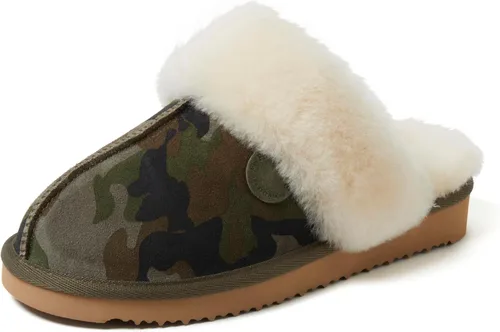Miniatura 104 de Dearfoams Fireside Sydney Pantuflas anchas de piel de oveja para mujer, para interiores y exteriores