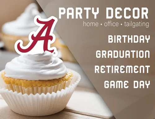 Miniatura 6 de Suministros de fiesta de la Universidad de Alabama para fútbol de Bama, regalo de cumpleaños Roll Tide, pancarta de fiesta de graduación de UA