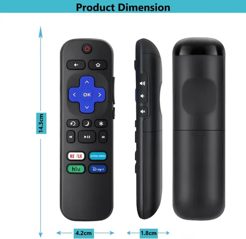 Miniatura 6 de [Paquete de 2] Control remoto de repuesto para Roku TV, compatible con televisores TCL, Hisense, Onn, Sharp, Element, Westinghouse, Philips Series