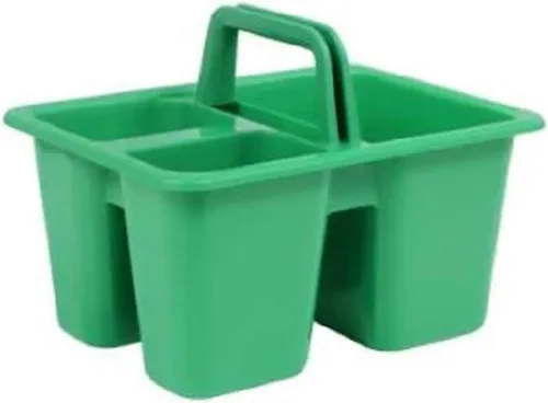Miniatura 5 de Kids Arts & Crafts - Pequeños cubos de plástico con asas, 3 compartimentos, colores surtidos, juego de 4