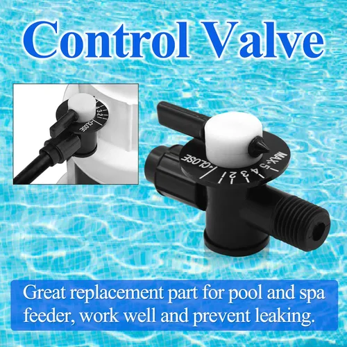 Miniatura 2 de MULAN R172060 Válvula de control NPT de 1/4 pulgada con tuerca compatible con Rainbow Automatic Cloro/Bromo Pool and Spa Feeder Modelos 300, 302