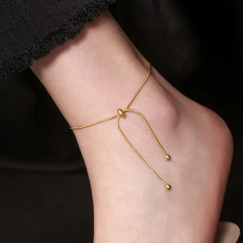 Miniatura 5 de MIFYNN Tobilleras para mujer, impermeables, ajustables, de acero inoxidable, pulsera de tobillo para mujer, estilo vintage, moderna, simple
