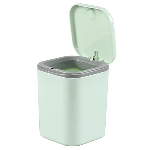 Miniatura 8 de Zopnny Mini cubo de basura de mesa de 0.5 galones/1.9L con tapa desplegable, papelera de escritorio para encimera de baño, tocador, café u oficina