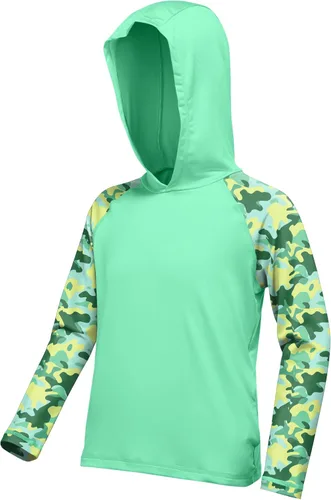 Miniatura 31 de Sudadera con capucha para niños, protección solar UPF 50+, manga larga, protección solar UV, camisa de pesca para niños y jóvenes, camisas de agua