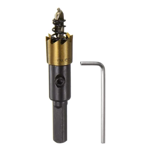Miniatura 14 de HARFINGTON Sierra de agujero 0.472 in (1/2") M35 HSS (acero de alta velocidad) recubierto de titanio cortador de broca abridor para acero inoxidable