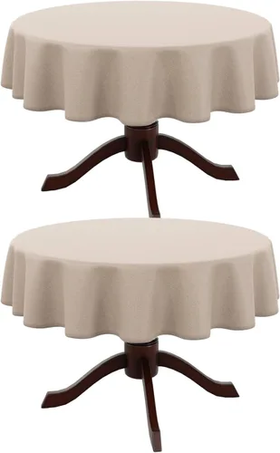 Miniatura 35 de AUSSPVOCT 2 manteles de lino texturizado para mesa rectangular, 52 x 70 pulgadas, mantel rectangular impermeable, lavable, tela para mesa
