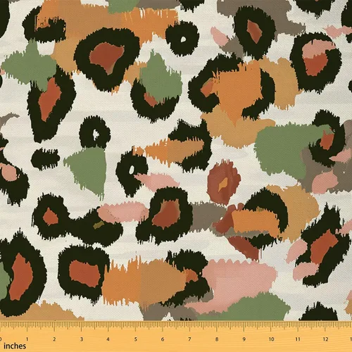 Miniatura 24 de Tela con Estampado de Leopardo por Yarda, Tela de Tapicería de Guepardo Africano Vida Silvestre para Sillas Sofá, Tela Impermeable de Piel de Animal