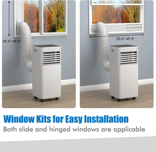 Miniatura 5 de GOFLAME Aire acondicionado portátil, potente unidad de CA de 8000 BTU con control remoto y 4 ruedas universales, enfriador de aire 3 en 1