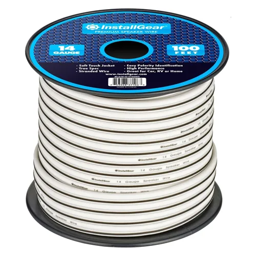 Miniatura 13 de InstallGear Cable de altavoz de calibre 14 de 30 pies, cable de altavoz de audio de automóvil de aluminio revestido de cobre para sistemas estéreo