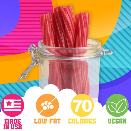 Miniatura 2 de Amish Good Gourmet Dulces de Regaliz Retorcidos - Golosina Premium Dulce y Masticable, Regaliz Retorcido Jumbo de Cereza Roja Snack Perfecto Menos