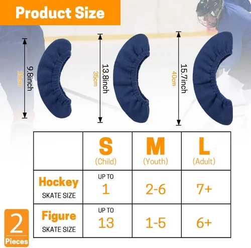 Miniatura 2 de VISEMAN Cubiertas de hoja de patinaje sobre hielo, empapadores de patinaje sobre hielo, protectores para patines de hockey, patines artísticos