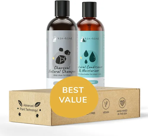 Miniatura 11 de kin+kind Champú para perros con carbón activado, champú desodorizante para perros de limpieza profunda para aliviar la suciedad, el olor