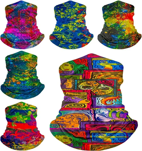 Miniatura 10 de Paquete de 6 Polainas para el Cuello Tubo Máscara Facial UV Bandana Pasamontañas Shiesty Bufanda Mágica Tocado Diademas Envolturas para mujeres