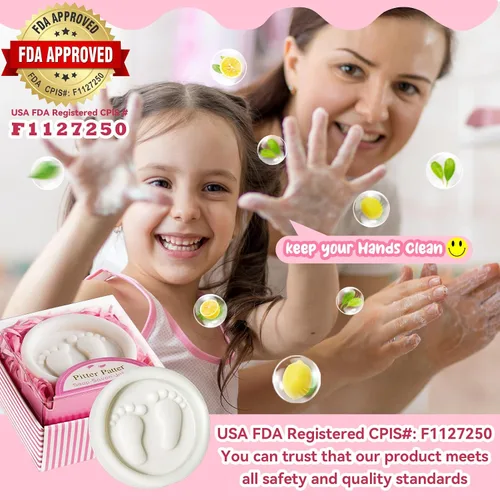 Miniatura 2 de AIXIANG Jabones para baby shower, hechos a mano, en caja de regalo rosa, regalos de jabón perfumado para pies de bebé, regalos y decoraciones