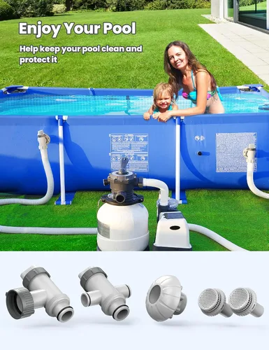 Miniatura 6 de POOLHACKER Piezas de piscina sobre el suelo, piezas de repuesto para piscinas para válvula de émbolo, kit de piezas de repuesto de puertos