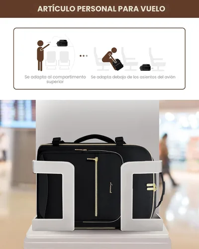 Miniatura 4 de LOVEVOOK Mochila de viaje de 40L aprobada para vuelo, 3 cubos de embalaje, bolsa de viaje impermeable para artículos personales, equipaje de mano