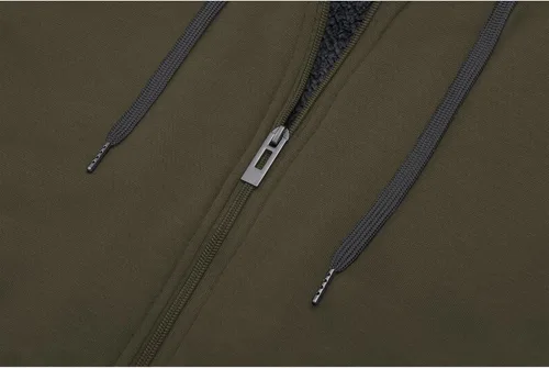 Miniatura 47 de GEEK LIGHTING Sudadera con capucha y cremallera para hombre, forro polar, chaqueta gruesa con capucha para invierno, cálida sudadera atlética