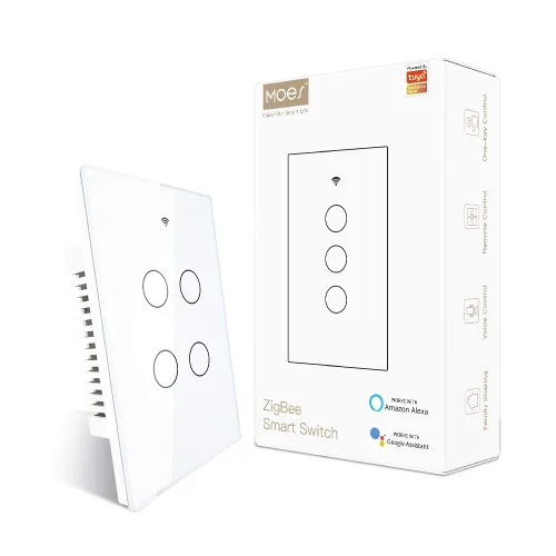 Miniatura 16 de MOES ZigBee - Interruptor de luz de pared táctil inteligente, requiere Tuya ZigBee Hub, sin cable neutro/cableado N+L, sin condensador, Smart Life