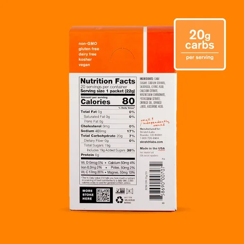 Miniatura 3 de SKRATCH LABS Paquetes de hidratación, mezcla de bebidas de hidratación, naranjas (20 quilates) polvo electrolítico desarrollado para atletas