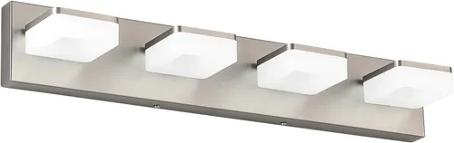 Miniatura 9 de Luces de Tocador de Níquel Cepillado para Baño - Lámpara de Tocador de 3 Luces - Apliques de Pared LED Regulables - Luz Diurna 5500K - Elegantes
