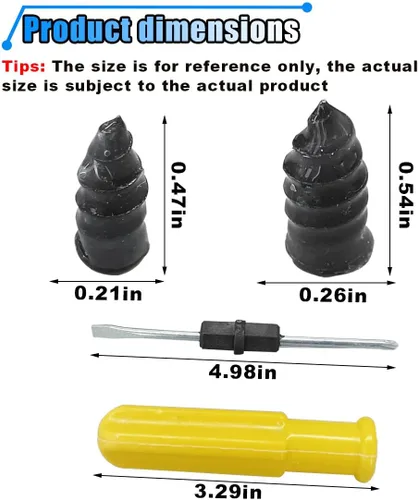 Miniatura 2 de BDZMC 60 clavos de goma para reparación de neumáticos, kit de herramientas de reparación de pinchazos de neumáticos con destornillador, tapón