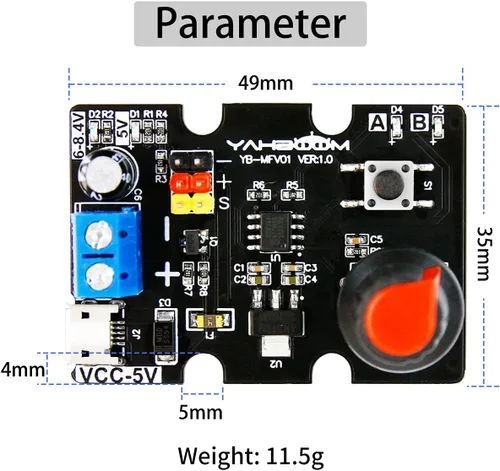 Miniatura 7 de Yahboom Herramienta de centrado de controlador de servomotores RC con protección contra sobrecorriente, 2 modos de control compatible con ajuste
