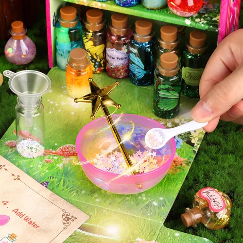 Miniatura 5 de wookidel Kit de manualidades mágicas de hadas para niños con 20 botellas de poción – Kit de manualidades para hacer pociones mágicas de hadas