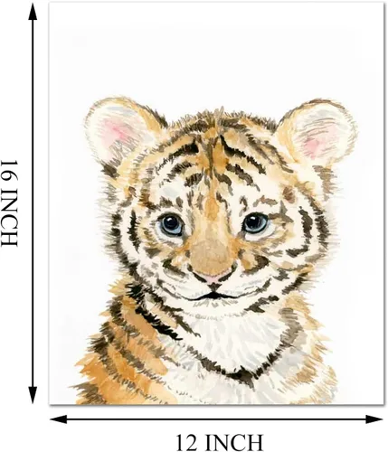 Miniatura 6 de Decoración artística de pared de safari de selva para habitación del bebé, tigre, león, elefante, decoración de animales para dormitorio