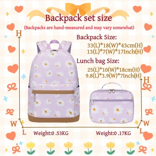 Miniatura 16 de 3 piezas de mochila con estampado de margaritas para niños, mochila de escuela primaria, mochila para estudiantes de primaria, mochila para Negro
