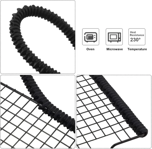 Miniatura 5 de Boao Paquete de 8 protectores de rejilla para horno de 14 pulgadas, protector inferior de silicona para horno, protectores de bordes resistentes al